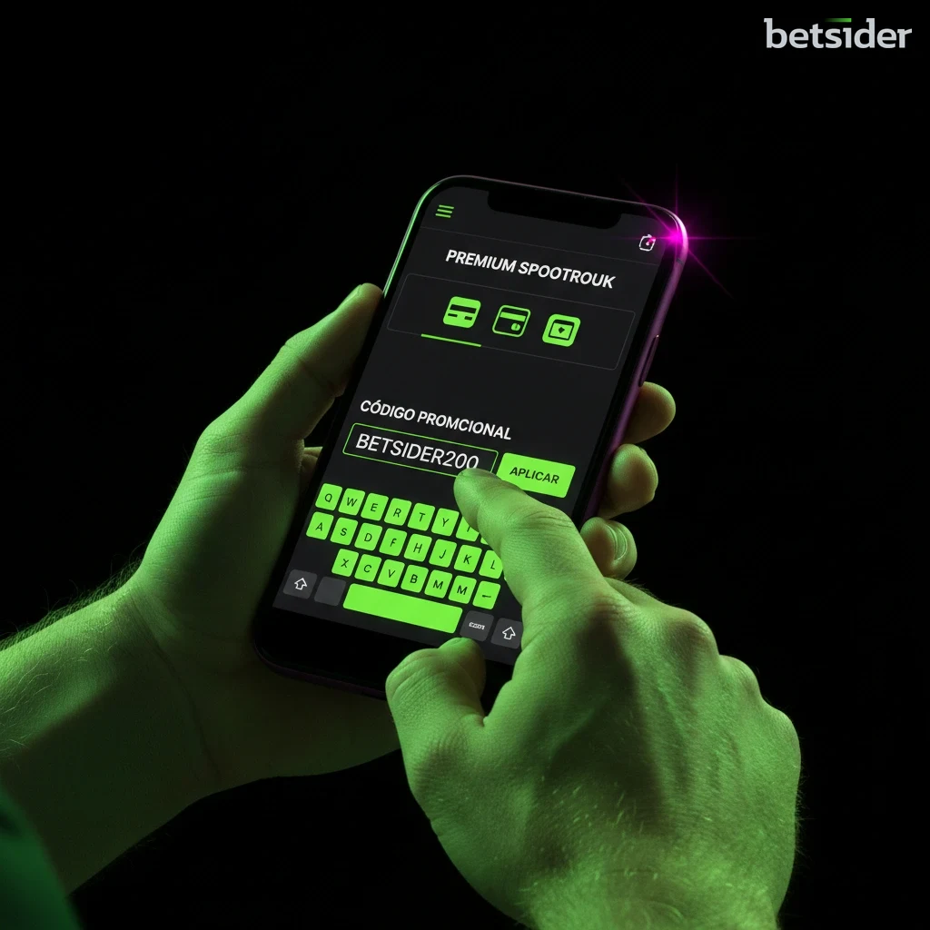 Campo de código promocional realçado no ecrã de depósito do casino Betsider.