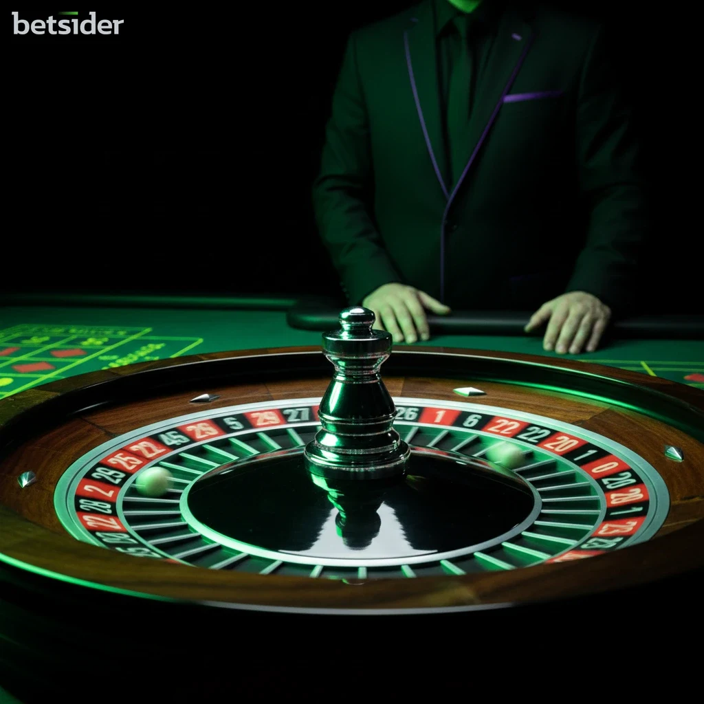 Roda de roleta de casino ao vivo com a bola a girar, vista de perto.