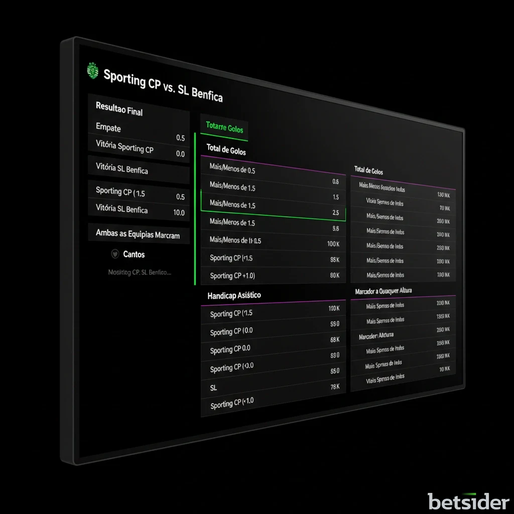 Interface de apostas ao vivo da Betsider para um jogo de ténis, com odds a flutuar em tempo real e um painel de estatísticas do jogo.
